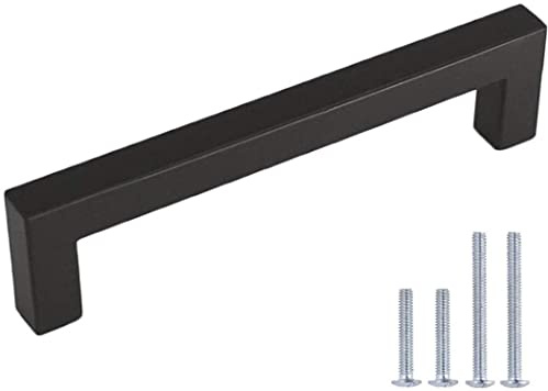 LONTAN 8 Stück Griffe Schwarz Möbelgriffe Schwarz Schrankgriffe 128mm lochabstand Griffe für Küchenschränke Schwarz Türgriffe Küche Schrankgriffe Edelstahl