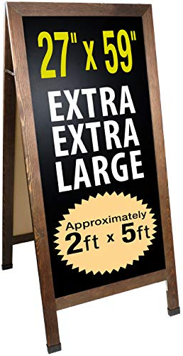 Sandwich Board Sidewalk Kreidetafel Schild: verstärkt, strapazierfähig, doppelseitig, groß, 59 x 27 cm