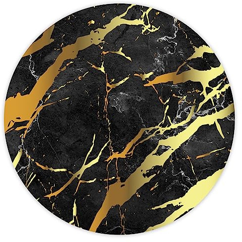 younikat Mauspad Marmor Look Ø22 cm - Mousepad rund schlicht modern - dv689 | Marmor-Look, rund, rutschfeste Zellkautschuk-Unterseite, modernes Design für Büro und Homeoffice