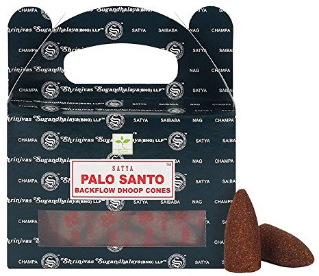 ETHNICITI Satya Nag Champa Räucherkegel, Rückfluss-Räucherkegel, 24 Kegel, 1 Packung (Palo Santo)