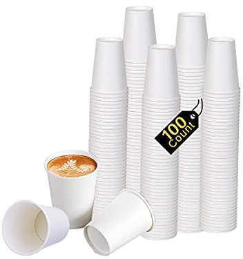 Smygoods Vasos calientes de papel blanco, tazas de papel desechables, tazas de espresso, 100 unidades