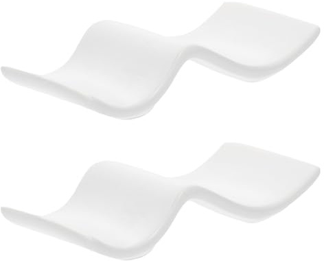 TOPBATHY 2 Stück Keramik Essstäbchenhalter Wellenform Spülmaschinenfest Löffelablage Besteckständer Für Zuhause Restaurant Hygienische Aufbewahrung