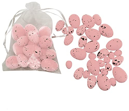 INIFLM 120 huevos manchados de espuma de Pascua, paquete mixto de 3 tamaños, mini huevos de espuma de Pascua, rellenos de cesta de Pascua, para decoración de hogar, jardín, boda, fiesta, fotografía,