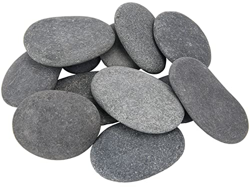 Hisredsun 10 pezzi grandi ciottoli, 6,3-9 cm pittura roccia grandi ciottoli lisci per dipingere mandala e rocce gentilezza per arte, artigianato, decorazione da giardino (10)
