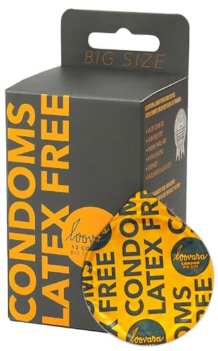 Loovara 12 Kondome XL Latexfrei Feucht Sensitiv, 12 Stück, hypoallergen, ultra dünn, geruchslos - Size Big