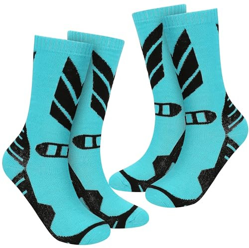 wanchel Warme Kinder Skisocken - 2 Paar aus Merinowolle und Baumwolle gefertigte Skisocken, Knielange Winter-Wärme Snowboard-Thermo-Socken für Jungen, Mädchen und Kleinkinder