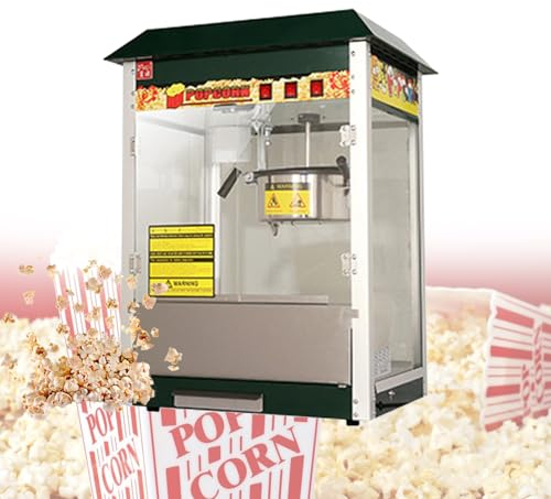 ZPRMMN Commercial Popcorn Maker Popcorn Machine Automatic Popcorn Machine Electric Popcorn Machine Puffing Machine (Color : Black, Size : 1400W)