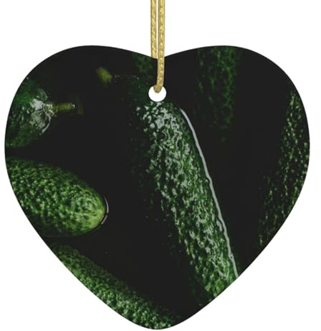 Weihnachtsbaumschmuck Gurke Weihnachtsbaum Keramik Hängend Zweiseitig Gedruckt Weihnachtsbaum Dekorationen Für Xmas Familie Party Urlaub Dekorativ