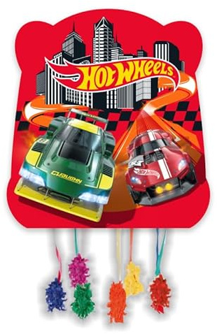 Piñata Kindergeburtstag – verschiedene lustige Designs für Jungen und Mädchen – ideal als Dekoration für Partys und Feiern (Hot Wheels)