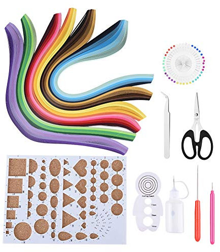 14-teiliges Papier-Quilling-Werkzeug-Set, Papier-Quilling-Set mit 1420 Streifen und Quilling-Werkzeugen, Papier-Quilling-Bastelarbeiten, ideal für DIY-Lernkurs, Heimdekoration, Geburtstagsgeschenk