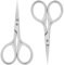 Lot de 2 ciseaux à barbe en acier inoxydable - 9 cm - Ciseaux professionnels pour épilation du visage - Ciseaux en acier inoxydable pour cheveux, nez, cils et sourcils