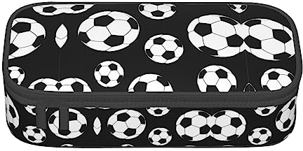 DRTGEDS Federmäppchen mit Fußball-Design, mit mehreren Schlitzen, tragbares Federmäppchen, farbiges Stifteetui für Büro