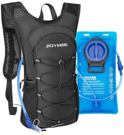 JOYHILL TPU Trinkblase, 1.5L 2L 3L Wasserblase für Wanderrucksack BPA frei auslaufsicheres Hydration Pack für Camping Laufen Radfahren Wandern