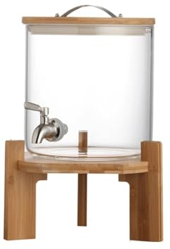 Dispensador de bebidas de 5 litros, barril de jugo con soporte, tetera de fruta helada de gran capacidad con espiga para té helado y café