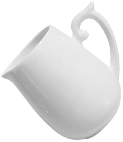 WATIIFUFU Brocca Ceramica Bianca da 160ml per Latte Manico, Pratica e Facile da Versare, per Casa e Caffetteria Contemporanea