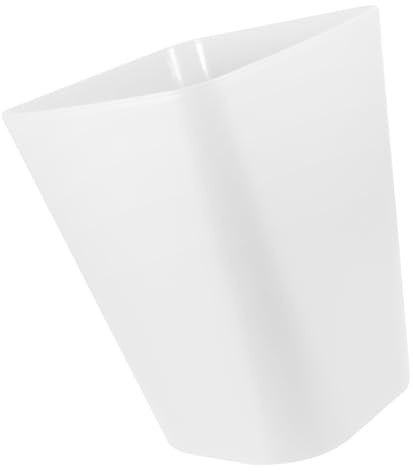 TOPBATHY Rectangular Plastic Trash Can with Large Opening, White Garbage Bin for Bathroom and Office, Easy to Use Wastebasket with Simple Design