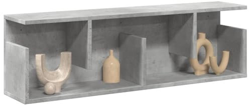 Gecheer Mobile a Parete 100x20x30cm Grigio Cemento in Legno Multistrato,Armadio Sospeso,Pensile da Cucina,Soggiorno,Mobile da Bagno da Parete,Mobile Pensile Bagno,Armadietto pensile da Bagno,P854844