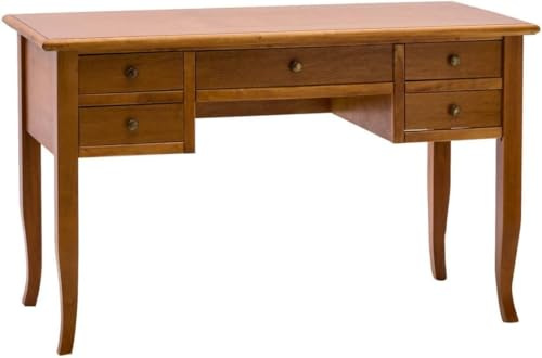 Vicentini arreda SCRIVANIA SCRITTOIO IN LEGNO ARTE POVERA 5 CASSETTI MIELE (L 105 P 56 H 81)