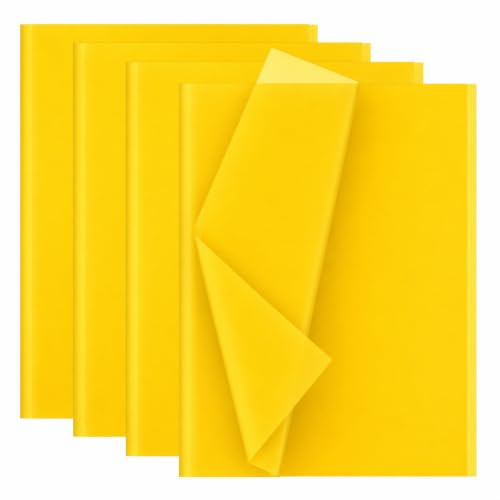 Artmaxx Seidenpapier Gelb, 50 x 70 cm, 30 Blatt, hochwertiges Seidenpapier zum Basteln, Geschenkverpackungen, DIY-Projekte, ideal für Partydekorationen, Kunst und Papierhandwerk