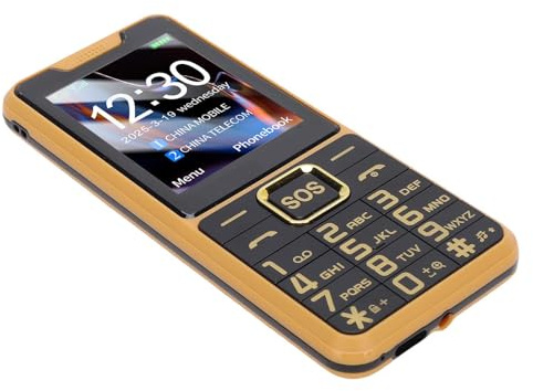 VELATEMOR Téléphone Senior 4G déverrouillé avec Gros Boutons et clé d'urgence SOS, 2500mAh, Annonce D'appel Claire, Téléphone Dual SIM GSM Flip pour la sécurité des Personnes âgées (Gold)