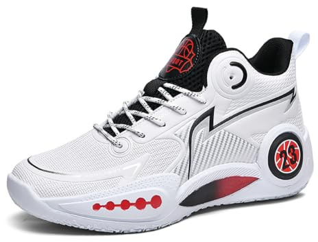 Voguerra Herrbasketskor med andningsfunktion och halkfria träningsskor Basketbollsfans(Black,42 EU)