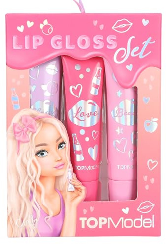 Depesche 13711 TOPModel - Lipgloss Set Beauty and Me, Set mit 3 Lipglossen in Rosa-Tönen, mit fruchtigem Duft