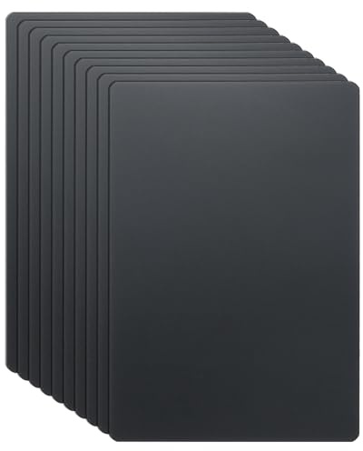 QUARKZMAN 10 Stück Metall Visitenkarten Spiegel Titanium Schwarz | 4.7 x 3.1 x 0.016, Laser Gravierbare Karten Individuell Blank CNC Gravierbleche, 201 Edelstahl, Für Haus Büro DIY