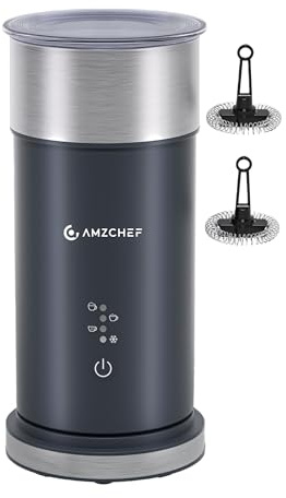 AMZCHEF Mousseur à lait étanche – Mousseur à lait électrique 4 en 1 pour cappuccino, latte, chocolat chaud et mélangeur à lait