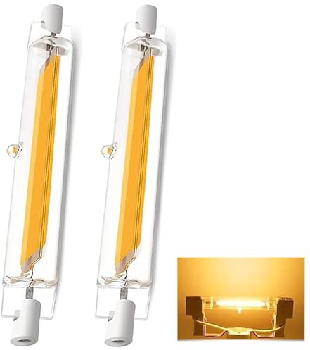 ACAATVE R7S LED 118mm Dimmbar | 20W R7S LED Lampen Ersatz für 200W Halogenstab, Led 118mm Warmweiß 3000K 2000LM, Kein Flackern, 360°Abstrahlwinkel für Stehlampe Wandleuchte Deckenfluter, 2er Pack