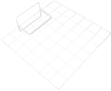 VINTORKY Gitterpaneel aus Metalldraht mit Memoboard Funktion Bodenstehender Präsentationsständer für Bilder und Schmuckaufbewahrung Am Schreibtisch