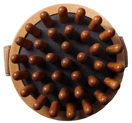 ChuYiElegance Holzmassagegerät, Tiefengewebsmassagegerät, Körpermassagegerät, Gua Sha Schabebürste für Den Körper, Hellbraun, 9.5 x 4.5 cm