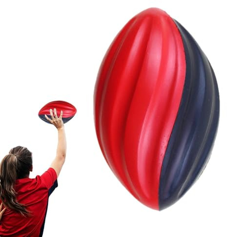Rugbyboll för barn, spiral rugbyboll för barn med långsam studs tillbaka träningen | återanvändbar rugbyleksak lagaktiviteter, underhållning, 15 cm inomhus och utomhus