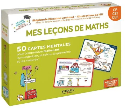 Mes leçons de maths CP, CE1, CE2: 50 cartes mentales pour comprendre facilement la numérotation, le calcul, la géométrie et les mesure. 1 livret explicatif