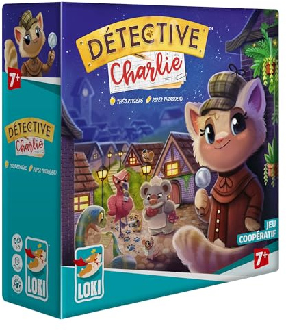 IELLO Detective Charlie – Un Jeu d’enquête coopératif pour Enfants dès 7 Ans ! Aidez Charlie à résoudre des mystères en interrogeant Les Suspects – Un Jeu d’Observation et de logique Accessible.