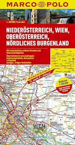 MARCO POLO Karte Niederösterreich, Wien, Oberösterreich, Nördliches Burgenland 1:200.000 (MARCO POLO Karten 1:200.000)