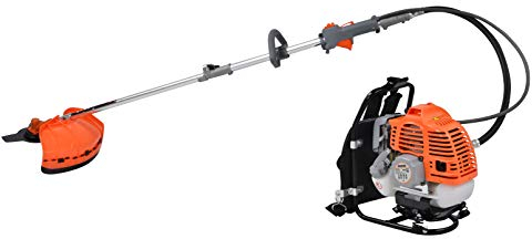 eSkde 2-in-1 Brush Cutter Strimmer Grass Trimmer Line Trimmer Backpack Kit with Powerful 52cc 2 Stroke Petrol Engine.