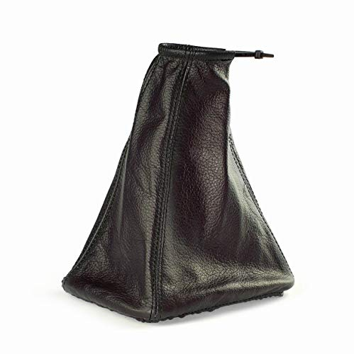 myshopx Schaltmanschette Schaltsack Sack passend für Faden Schwarz Echt Leder SA85