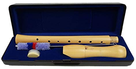 HeroMusics Blockflöte für Kinder aus Holz - Flöte mit Deutscher Griffweise - 8-Loch Flöte für Erwachsene - Sopranblockflöte aus Premium Ahornholz - Blockflötenset mit Reinigungsset & Etui