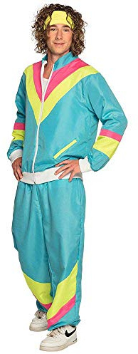 Boland Costume pour adulte Survêtement des années 80 avec poches, veste et pantalon, combinaison de camping, costume de jogging, costume d'Assi, style rétro, costume de groupe, fête à thème, carnaval,