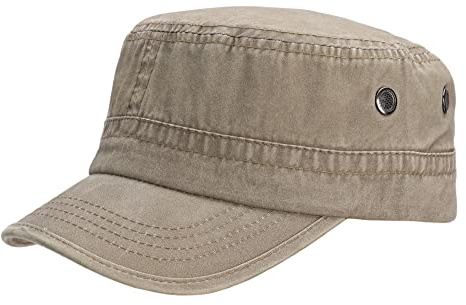 Leoodo Herren Damen Military Army Stil Cap aus Baumwolle verstellbare Sonnen Kappe für Wandern und Sport, Mütze Farbe 2020:Khaki