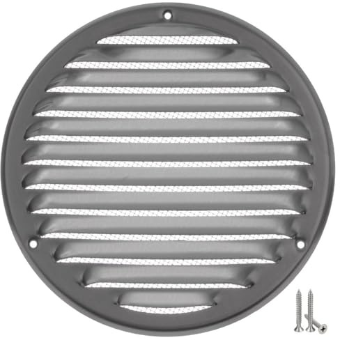 Ø 160 mm ventilationsgaller i rostfritt stål med insektsskydd – metallgaller för ventilation – frånluftsgaller