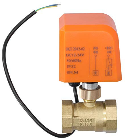 DN25 Motorisierter Kugelhahn, 2-Wege 2-Draht stromlos geschlossen Elektrischer Kugelhahn Messing Mechanische Ausrüstung DC12/24V
