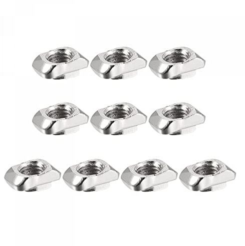 sourcing map 50 Pack 2020 Series Sliding T Slot Nut M5 Half Round Roll in Tee T-Nuts, Aluminum Extrusion Profile for 3D Printer