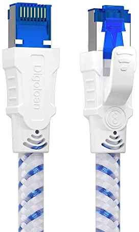 Ethernet Cable Cat 8,1m 2m 3m 5m 10m 15m 20m 30m Internet Lan Network Cable | Cat8 Gigabit 40Gbps S/FTP RJ45 Nylon Cable, Perfect for Ethernet Splitter, Router, PC, PS5, Xbox. Faster than Cat6/Cat7(3m)