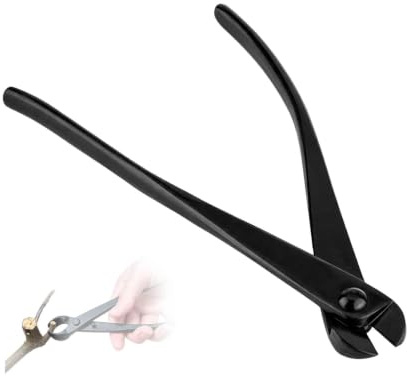 HERCHR Cortador de Alambre para Bonsái, Tijera Cóncava de Podar Ramas 210mm, Herramienta de Jardinería Profesional en Aleación de Acero al Manganeso para Entrenamiento y Cuidado de Bonsáis