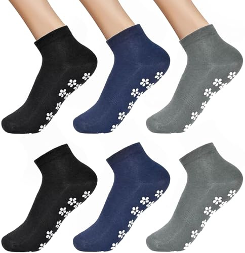 KHDULQ 3 Paires Chaussettes Antidérapantes Femme,Pilates Yoga Chaussette Antiderapante Femme Homme Pilates Accessoires Chausson Chaussette Pour Arts Martiaux Barre Ballet Fitness,Taille Unique