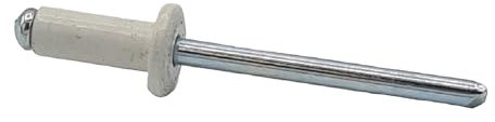 Offene Blindniete mit Sollbruchdorn Flachkopf Alu weiß lackiert/Stahl 5 x 12-500 Stück