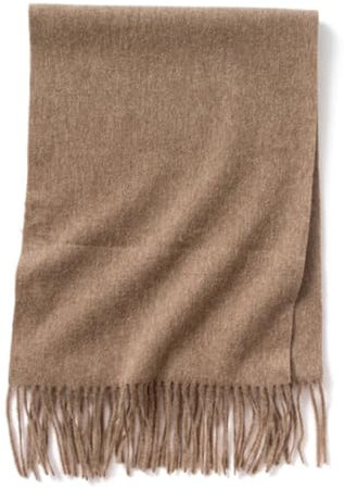 Langer Kaschmir-Schal für den Winter, Kaschmir-Schal, warm, dick, weich, solider Schal für Damen, braun, 200-35