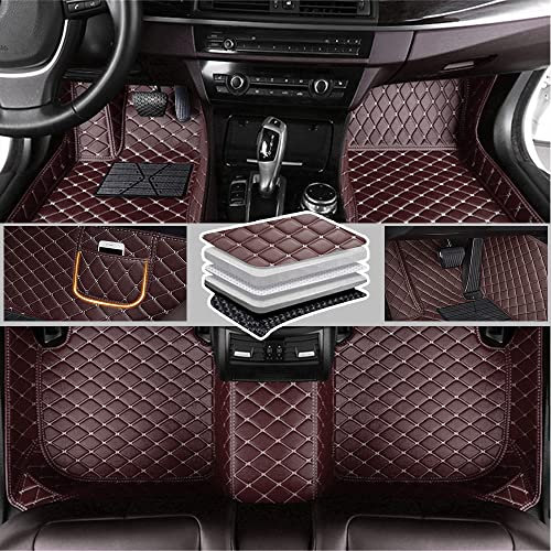Romanbin Nach Maß Auto Fußmatten für 99% Stufenheck, Schrägheck, Coupe, Kombi, Cabriolet, Großraumlimousine 2000-2024, PU-Leder Allwetter Auto Fussmatten(Kaffee)