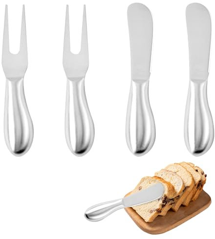 XCRPRT Coltello da Burro 4 Pezzi Coltello Burro Formaggio Coltelli Spalmatori di Formaggio Mini Set di Coltelli da formaggio formaggi Spalmabili Taglia coltello burro per Spalmare Crema Marmellata